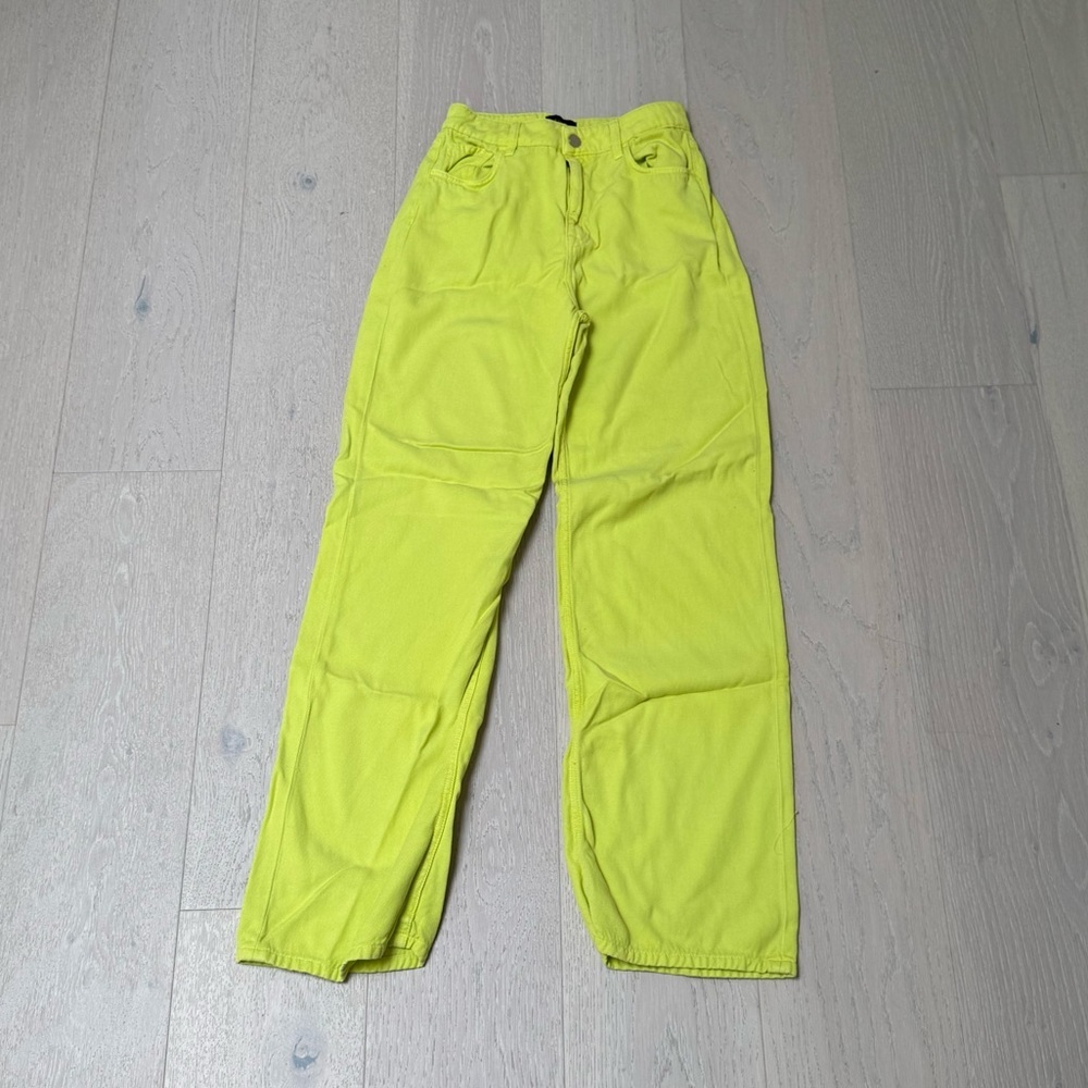 Liu Jo Neon Yellow/Lime Green Straight-Leg Pants Size 28 - Picture 3 of 7